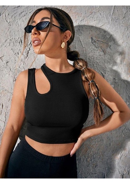 Kadın Fitilli Damla Kesim Askılı Bluz