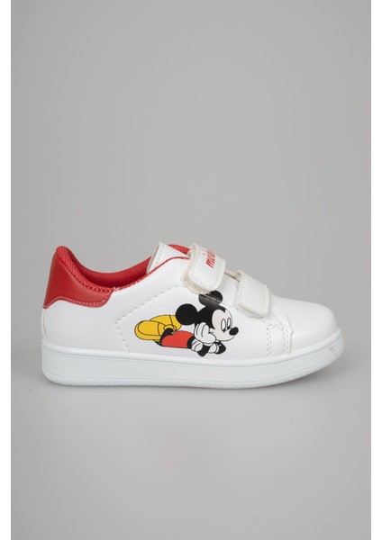Baskılı Beyaz Garnisi Kırmızı Çocuk Ayakkabı