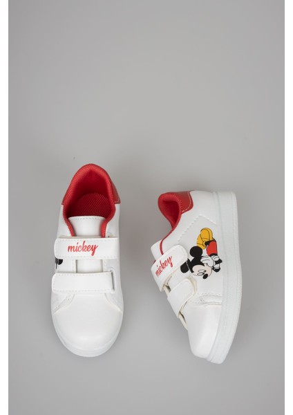 Baskılı Beyaz Garnisi Kırmızı Çocuk Ayakkabı modelleri