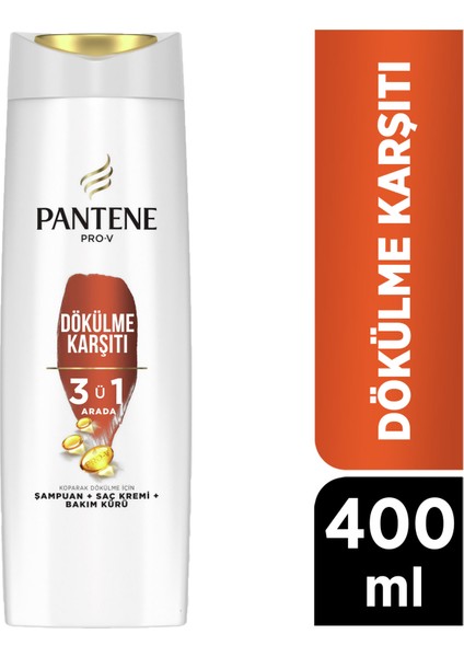3'ü 1 Arada Şampuan; Saç Bakım Kremi; Bakım Kürü 400 ml