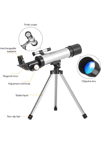 Astronomik Teleskop Kompakt Taşınabilir Teleskop 90X