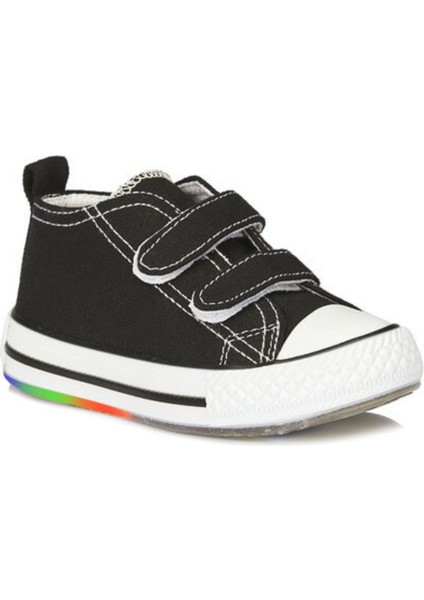 Pino Kız / Erkek Çocuk Işıklı Siyah Beyaz Sneaker Bebe Patik Spor Ayakkabı 925.P20Y.150