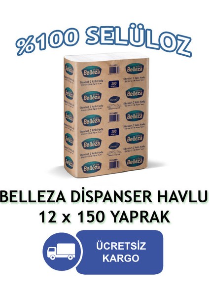 Standart Z Katlı Havlu Dispanser Katlama 150 Yaprak 20,5X21,5 cm x 12