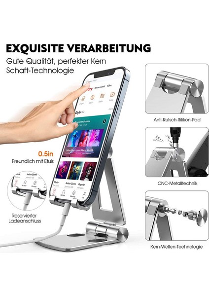Telefon Tutucu Stand -Gümüş (Yurt Dışından)