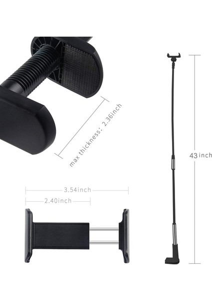43.3 Inç Telefon Tutucu Stand -Siyah (Yurt Dışından) fırsatları