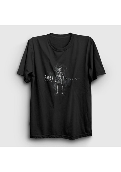 Unisex Siyah Flesh Gojira T-Shirt