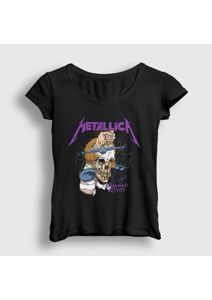 Kadın Siyah Justice V2 Metallica T-Shirt