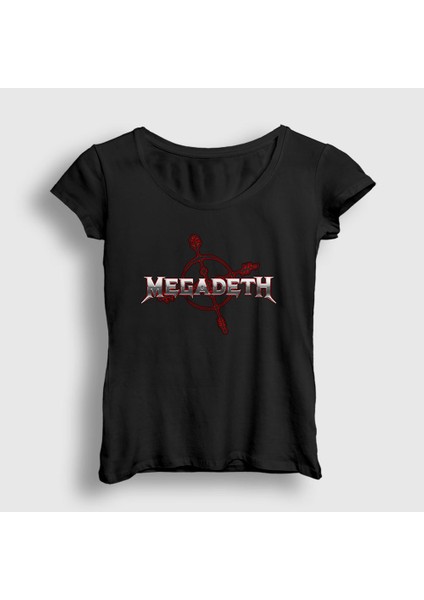 Kadın Siyah Logo V2 Megadeth T-Shirt