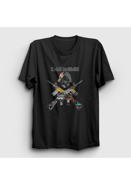 Unisex Siyah Soldier V2 Iron Maiden T-Shirt