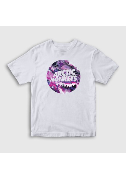 Unisex Çocuk Beyaz Planet Arctic Monkeys T-Shirt