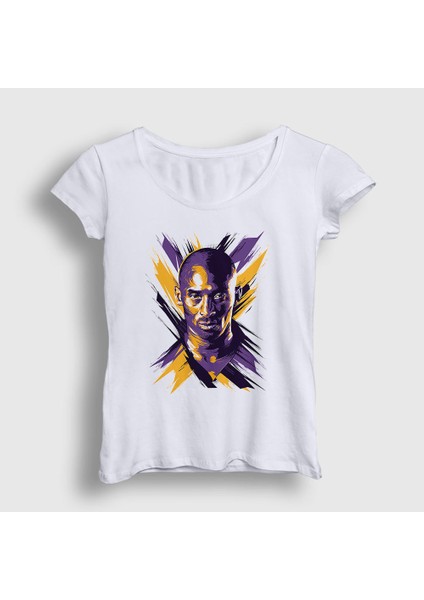 Kadın Beyaz Kobe Bryant Basketbol T-Shirt