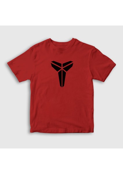 Unisex Çocuk Kırmızı Logo Kobe Bryant Basketbol T-Shirt