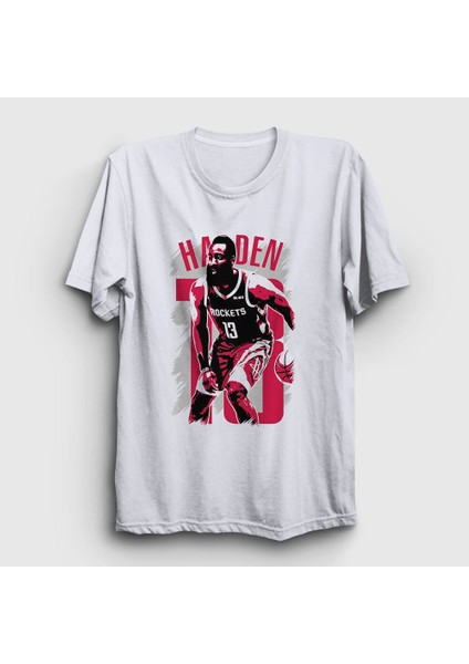 Unisex Beyaz James Harden 13 Basketbol T-Shirt