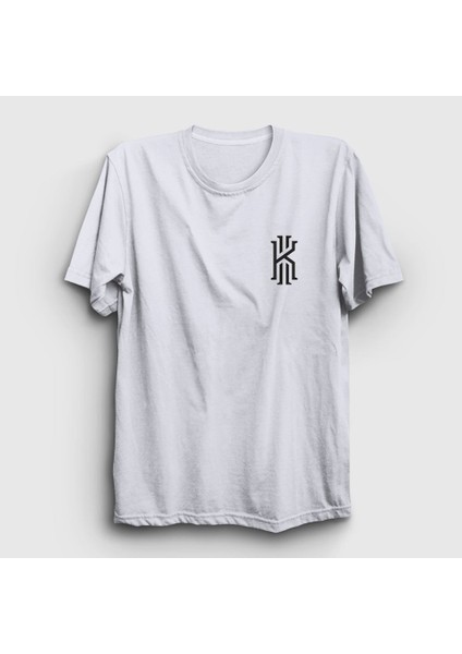 Unisex Beyaz Logo Kyrie Irving Basketbol T-Shirt