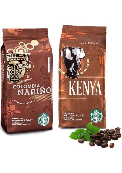 Kenya ve Colombia Çekirdek Kahve 250 gr 2'li