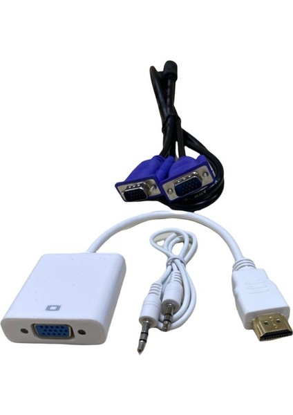 1.5 mt VGA Kablo+Vga To HDMI Çevirici Monitör Için