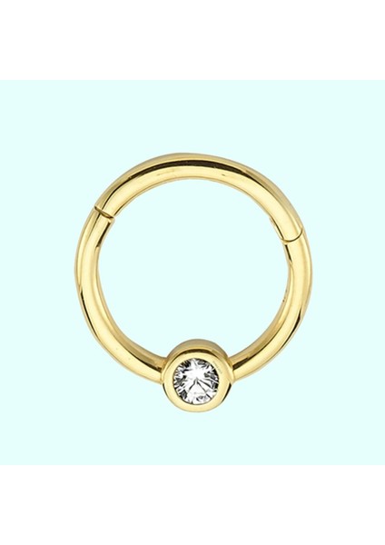 Altın Halka Piercing Tektaş 14 Ayar