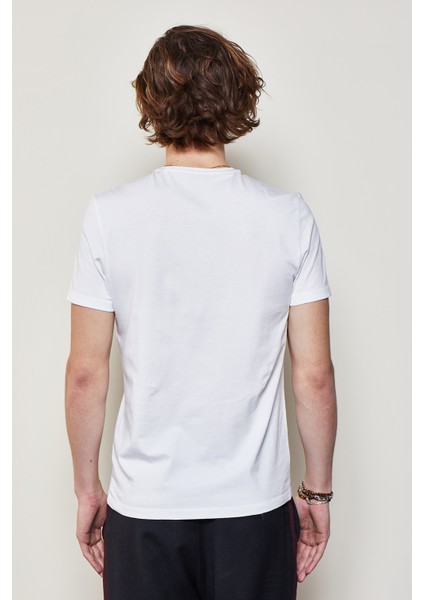 White And Simple Erkek Beyaz Basic Organik Pamuk T-Shirt