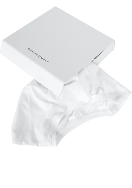 White And Simple Erkek Beyaz Basic Organik Pamuk T-Shirt fırsatları