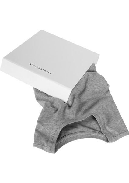 White And Simple Kadın Gri V Yaka Basic Organik Pamuk T-Shirt fırsatları