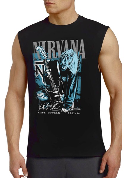 Genç Kurt Siyah Kesik Kol | Kolsuz Erkek T-Shirt | Atlet