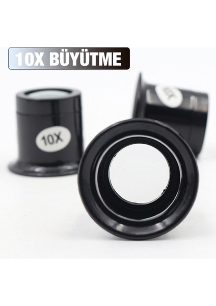 Saatçi Tamirci Kuyumcu 10X Büyüteç Optik Cam Lens AL-35007