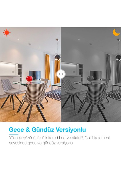 1080P Hd Gece Görüşlü Hareket Sensörlü Wıfı Güvenlik Kamerası AL-34991 indirimleri