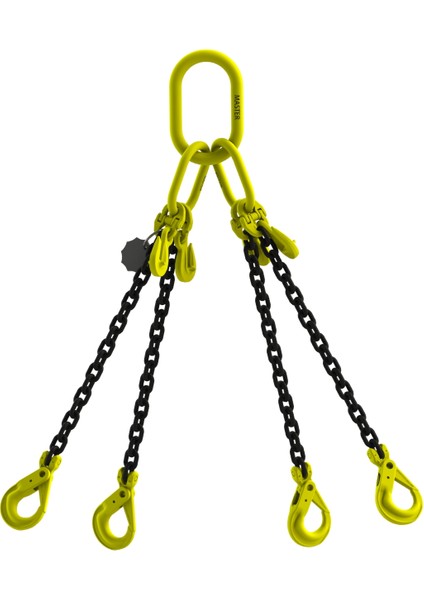 Chain G80 Dört Kollu Kısaltmalı B Kancalı Zincir Sapan