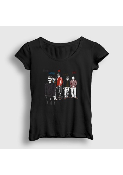 Kadın Siyah Band Radiohead T-Shirt