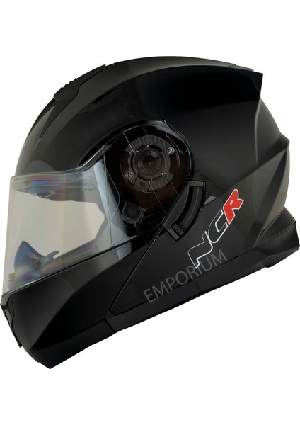 Icon Çene Açılır Parlak Siyah Kask