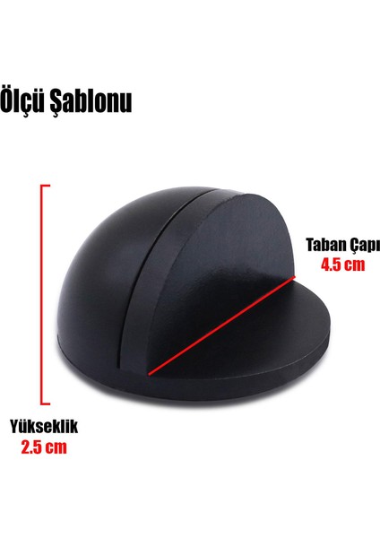 Yarımay Yapışkanlı Kapı Kolu Stoperi Tamponu Metal Kapı Stopu Durdurucu Tutucu Tutacağı Mat Siyah