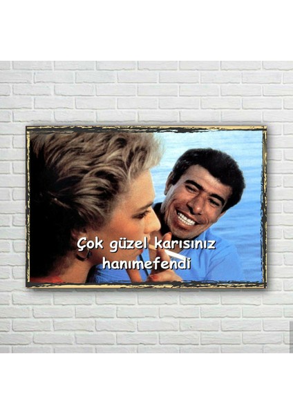 Yeşilçam Ilyas Salman Retro Ahşap Poster