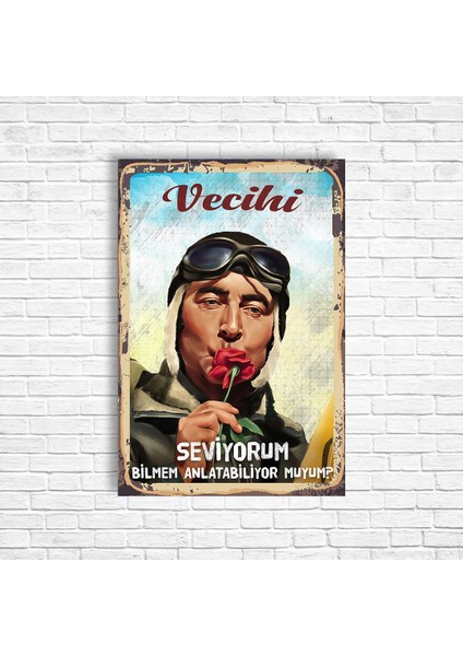 Vecihi Şener Şen Retro Ahşap Poster