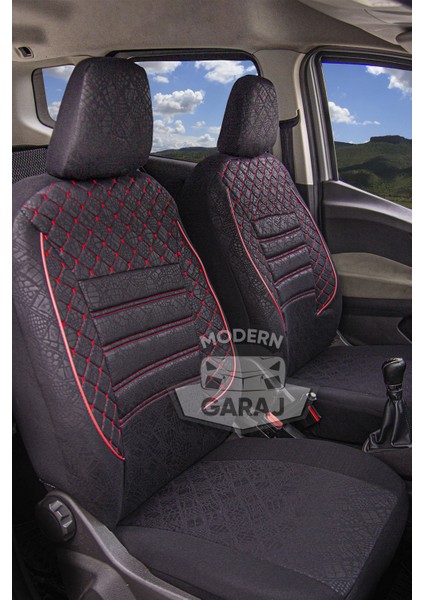 Skoda Octavia Gofrajlı Oto Koltuk Logolu Kılıfı Seti