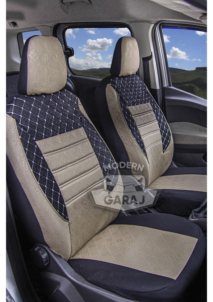 Skoda Octavia Gofrajlı Oto Koltuk Logolu Kılıfı Seti