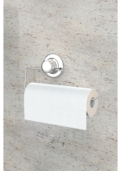 Vakumlu Banyo Mutfak Kağıt Havlu Askısı Krom