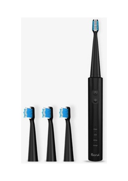 USB Şarj Sonic Elektrikli Ultrasonik Diş Fırçası (Siyah Kaplama)