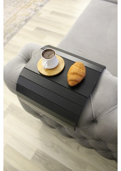 Portatif Koltuk Kolçak Sehpası Yan Sehpa Siyah