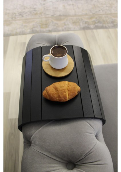 Portatif Koltuk Kolçak Sehpası Yan Sehpa Siyah fırsatları