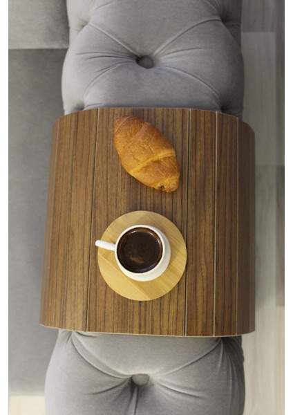 Portatif Koltuk Kolçak Sehpası Yan Sehpa Ceviz fırsatları