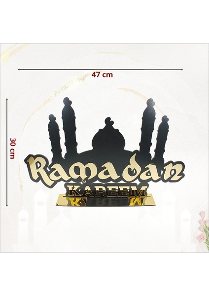 Ramadan Kareem Pleksi Dekoratif Masa Süsü, 47cm x 30cm fiyatları