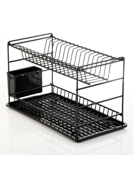 Paslanmaz Iki Katlı Tabaklık Bulaşıklık 50 cm Siyah fiyatları