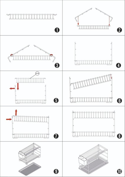 Paslanmaz Iki Katlı Tabaklık Bulaşıklık 50 cm Siyah modelleri