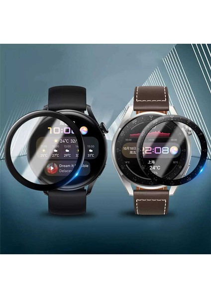 Huawei Watch 3 Pro Akıllı Saat Cam Ekran Koruyucu PPMA Pet Siyah modelleri