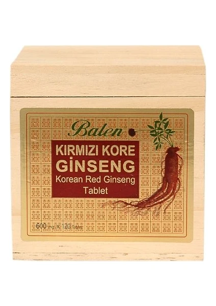 Kırmızı Kore Ginseng Ekstraktı 600 Mg 120 Tablet Tahta Kutu