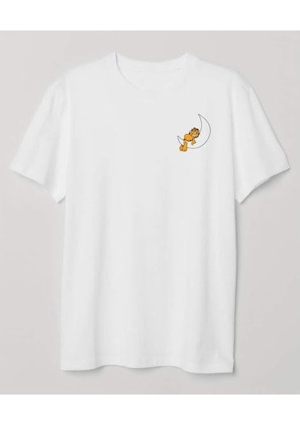 Garfield Baskılı Pamuk Beyaz T-Shirt L Beden - 970