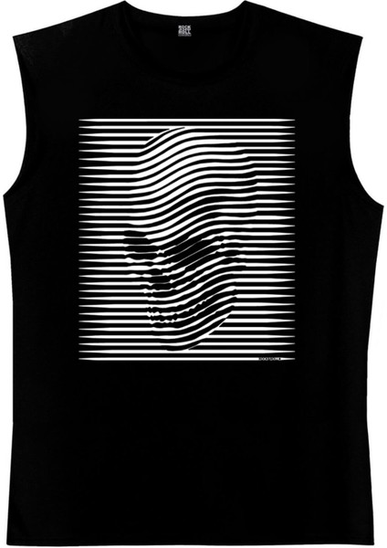 Şerit Kafa Siyah Kesik Kol | Kolsuz Erkek T-Shirt | Atlet fiyatları