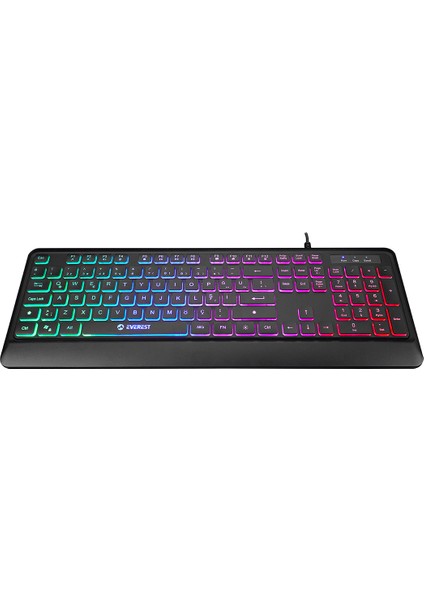 KB-2025 Rtm Rainbow Aydınlatmalı Backlight Membrane Gaming Oyuncu Klavye Profesyonel Klavye