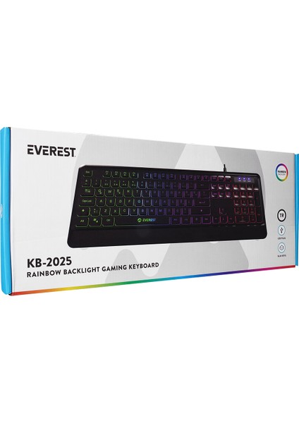 KB-2025 Rtm Rainbow Aydınlatmalı Backlight Membrane Gaming Oyuncu Klavye Profesyonel Klavye