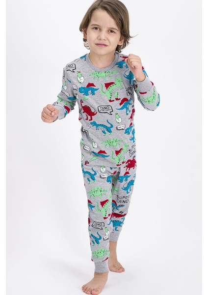 1846 Super Dino Erkek Çocuk Pijama Takımı